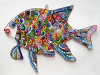 Wire and Beads Fish Ornament